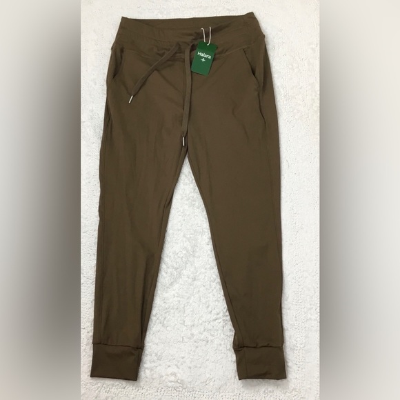 NWT HALARA Brown Drawstring Joggers with Pockets size L Petite - Picture 1 of 7